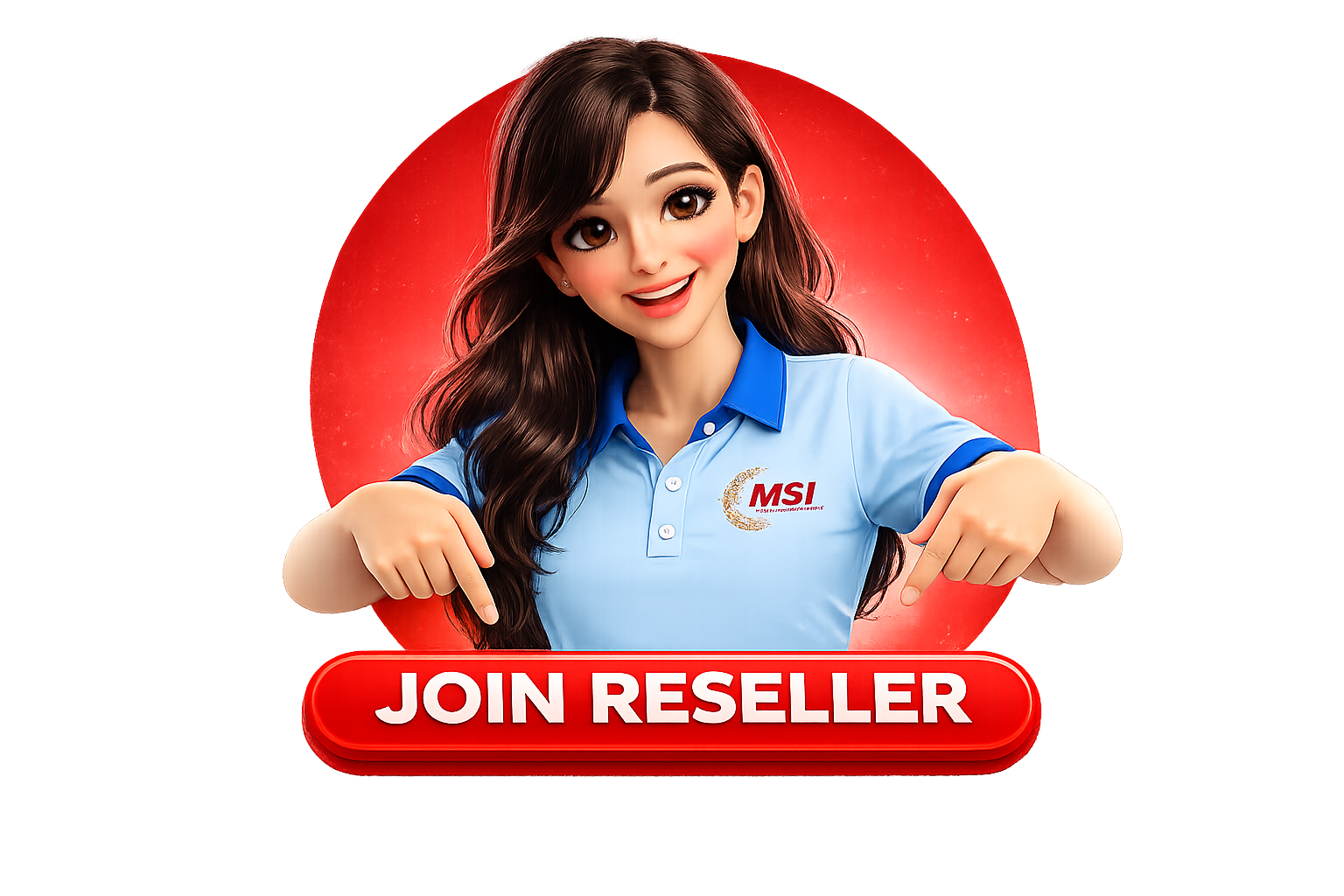 Karakter Maskot Msi Mengajak Bergabung Menjadi Reseller